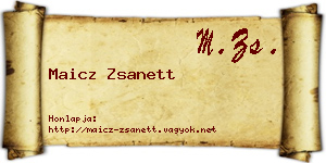Maicz Zsanett névjegykártya